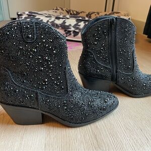 Rhinestone Western cowgirl booties